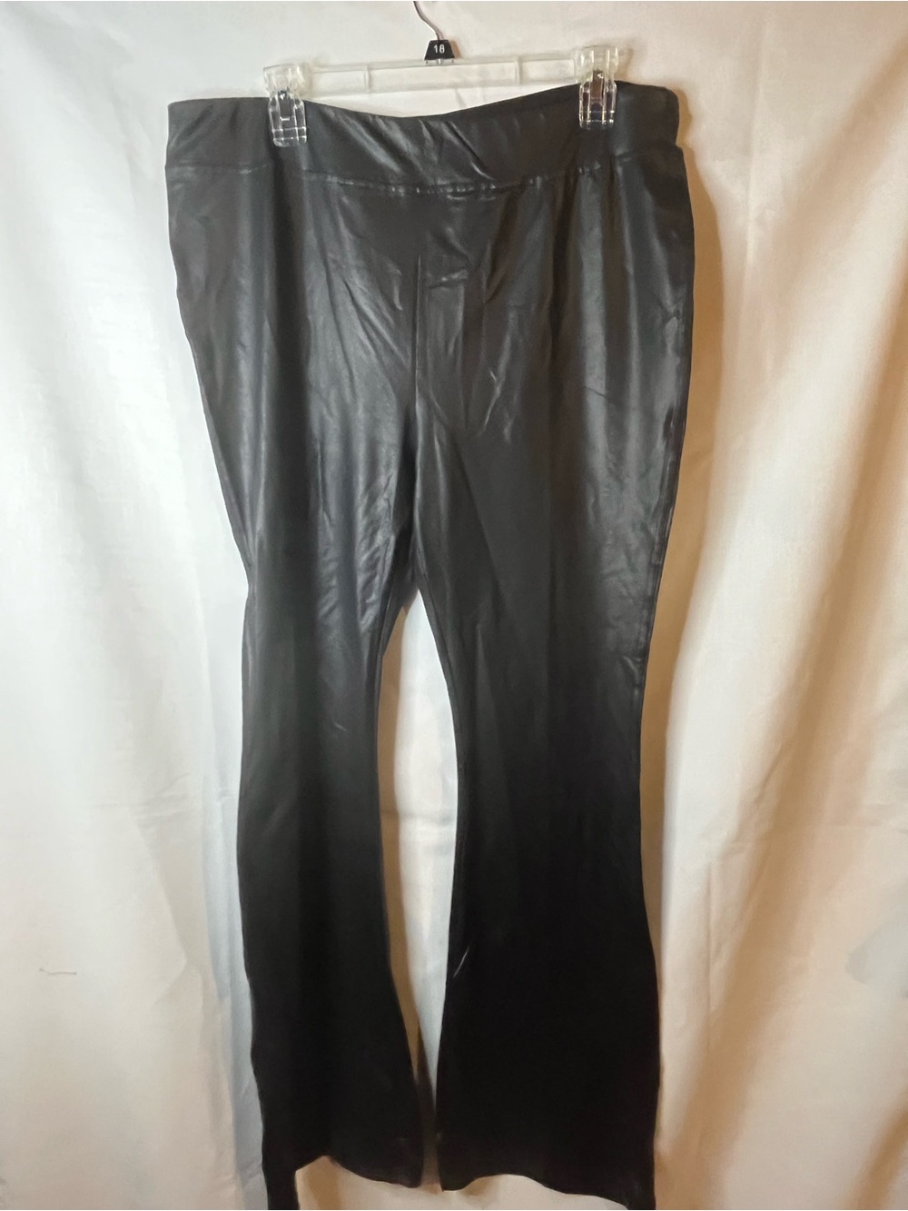 Serra Black Faux Leather Flare Pants